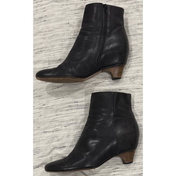 Maison Martin Margiela Line 22 Black Leather Ankle Boots Made in Italy Size 40.5 - Picture 1 of 10